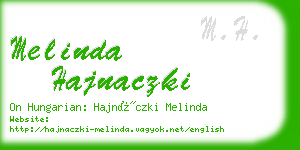 melinda hajnaczki business card